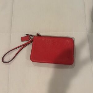 Coach Double Pocket Wallet/Wristlet (red)
